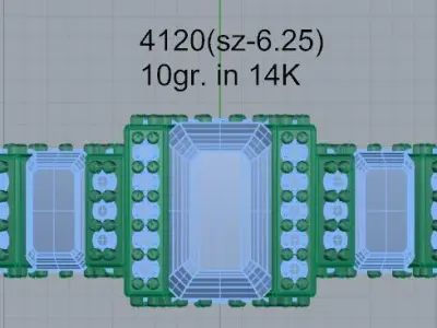 Emerald Diamond Ring 4120 3D print model