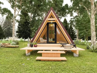  Modern A-Frame cabin 3D model 3D model