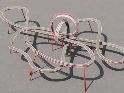 Ultra-Detailed 3D Stunt Track Low-poly 3D model