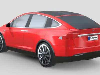 Tesla Model X 2018 Low-poly 3D model