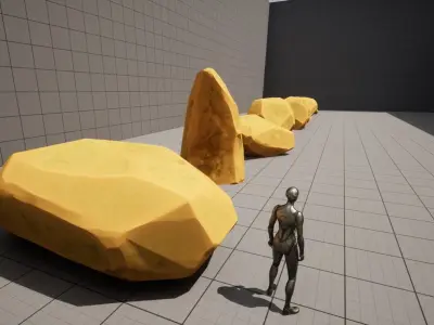 Stylized Big-Size Desert Rocks Set vol 05 Low-poly 3D model