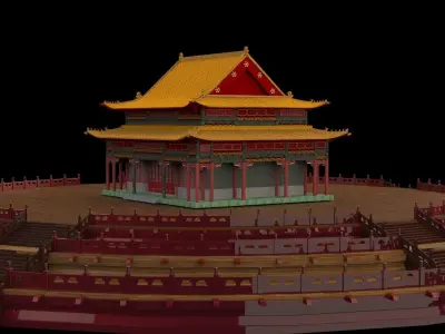 Chinese ancient house  3D model 25