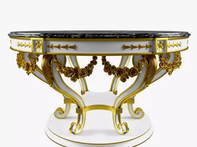Classic round table 3D model