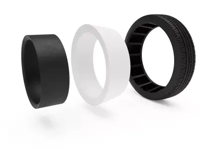 Whitewall Tire 1-24 - 1-25 Scale 3D print model