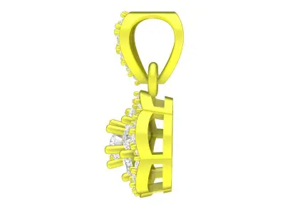 A7597 Luxury Hongkong Style Flower Diamond Women Pendant 3D Mode 3D print model