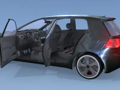 2016 Volkswagon GOLF GTI BLACK 3D model