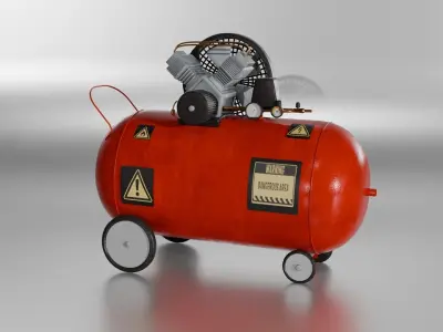 Air compressor Low-poly 3D model