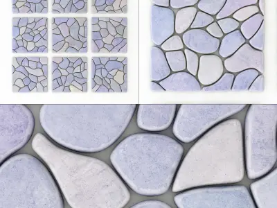 Panel windows  river pebble n1 3D model