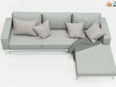 Modern Minimalist Living Area Couch sofa for Interior Design 3D model