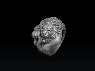 Lion Ring Version 2 3D print model