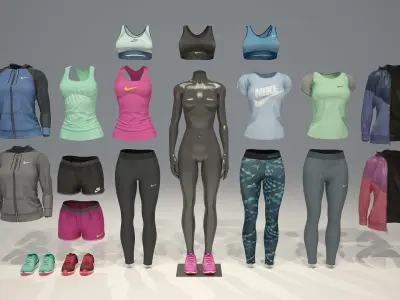Woman mannequin Nike pack 1 3D model
