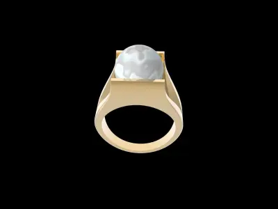 Ring with Mother Of Pearl 3D print model