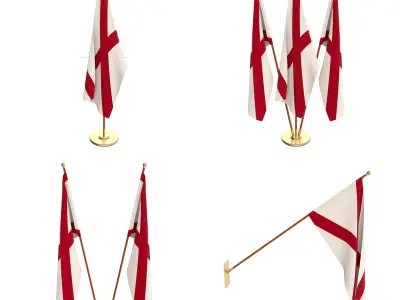 Alabama Flag Pack 3D model
