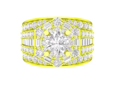 A7576 Luxury Korean Style Diamond Men Ring 3D Model 3D print model