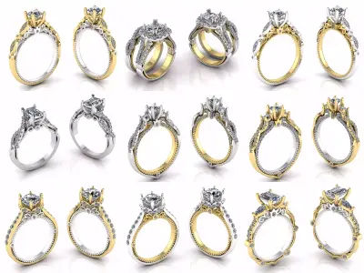 Veragio Ring Collection 8 models  3D print model