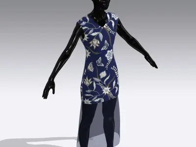 Female Cloth Dress Low-poly 3D model