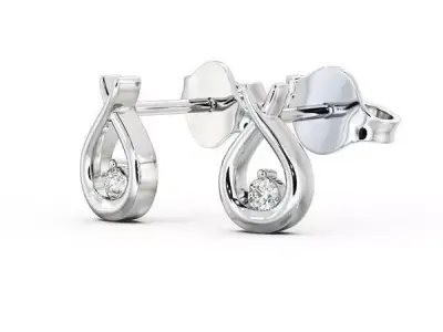 stl file two diamond stud earrings gold 3D print model