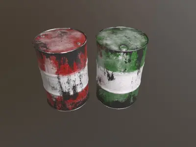 Oil barrels  Low-poly 3D model