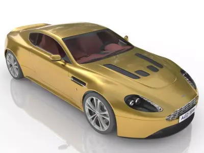 Golden Aston Martin dbx 3D model