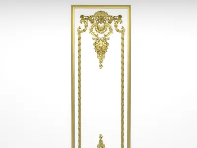 Plaster decorative frame 3D model 04 3D model