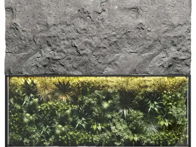  plant stand rock vertical garden wall glass box vase 3D model