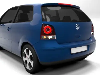 VW POLO 3 DOOR 2006 Low-poly 3D model