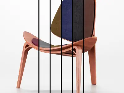 red wood chair 3D model