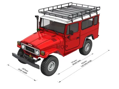 TOYOTA LAND CRUISER FJ43 SHORT WHEEL BASE RC BODY STL FILE  3D print model