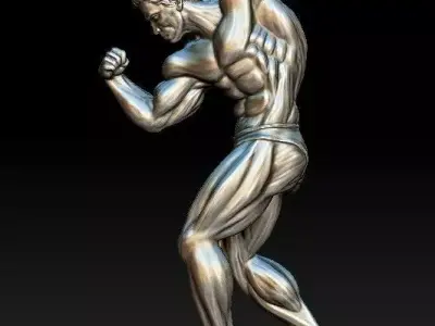 The statue of a Bodebuilder 3D print model