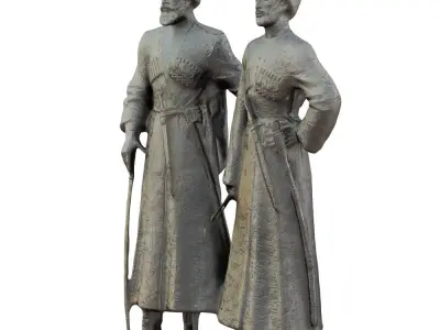 Park sculpture Cossacks 3D model