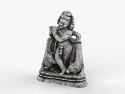 Wooden Buddha Scan Low-poly 3D model