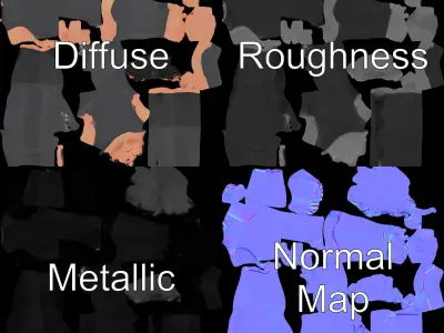 Young Hero D Character Rigged and Animated Low-poly 3D model