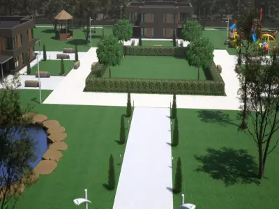 Hotel Motel House residential complex layout 3D model