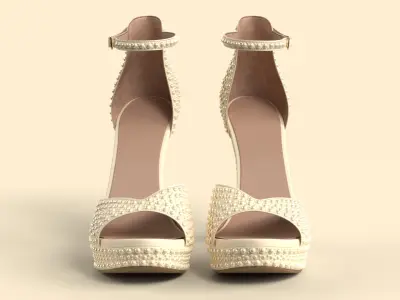 Unbranded Sandal 05 Women Platform Sandal Pearls 3D model