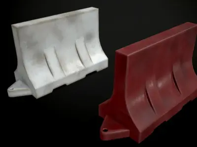 Old Plastic barrier  Free low-poly 3D model