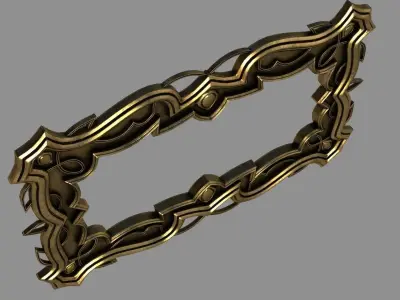 picture gold ornate frame 3D model