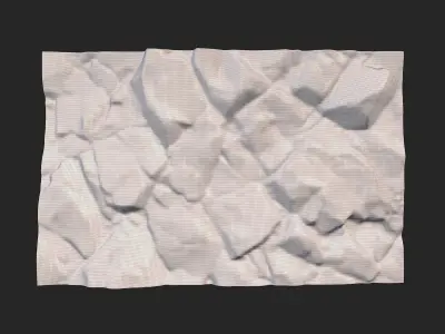 Vine Overgrown Stone Wall Mesh 3D model