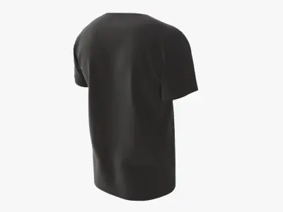 T-shirt for Men Mockup 01 Cotton Black 3D model