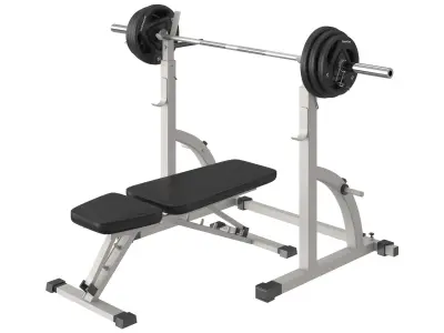 Bench Press Barbell 3D model