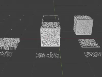 Engraved Wood Decorations CHEAPER KITBASH SET 3D model