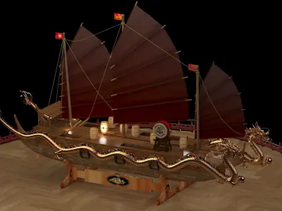 Chinese dragon boat  3D model