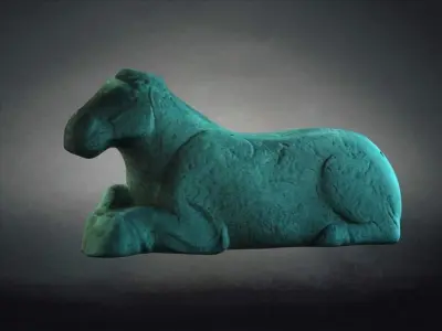 Carving Horse And Marble Stone Horse 3D model