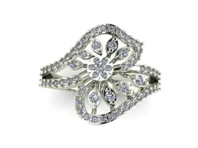 Modern Fashion Diamond Bridal Ring 3D print model