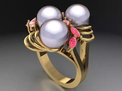 3 Pearl ring  513 3D print model