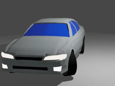 Drift sedan car pack Low-poly 3D model