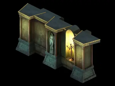 Game Underground Palace - Palace Wall 02 3D model