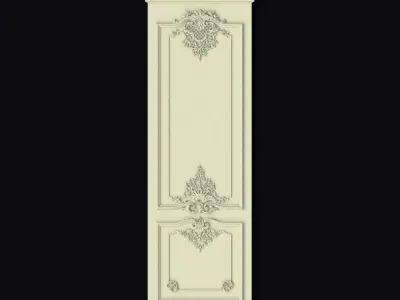 Carved decors door 3D model