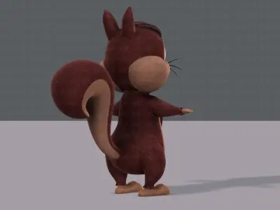 Squirrel V02 Low-poly 3D model