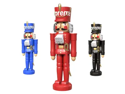 Nutcracker Wooden Soldier Figures Toy Low-poly 3D model