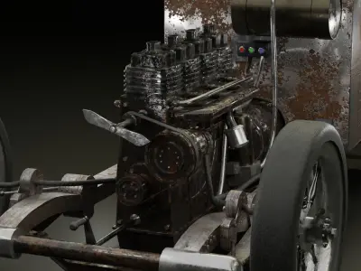 Old Vintage Racing Car 3D Model Made With Blender 3D model